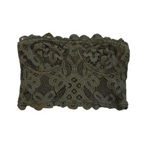 Free People One Olive Green Lace Strapless Bandeau Top – Size S/M